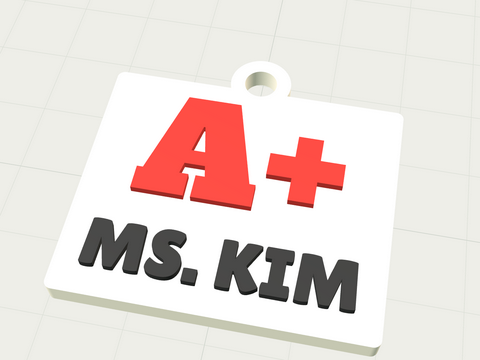 A+ teacher keychain template