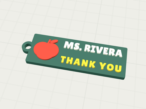 Thank-you apple keychain template