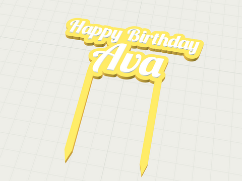 Happy birthday topper cake topper template