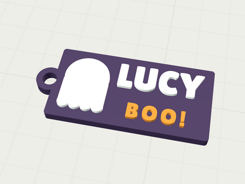 Boo tag keychain template