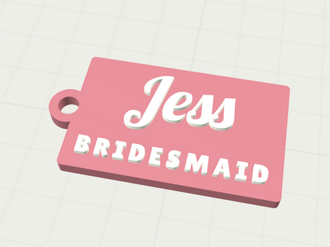 Bridal party keychain template