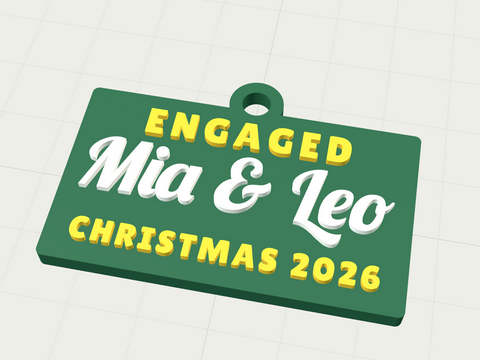 Engaged at Christmas keychain template