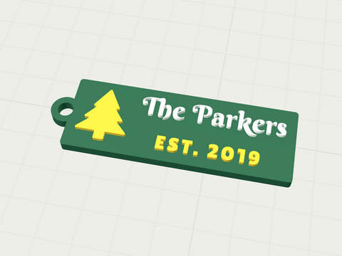 Family Christmas keychain template