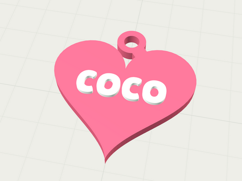 Heart tag keychain template