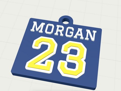 Jersey number keychain template