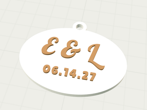 Initials & date keychain template