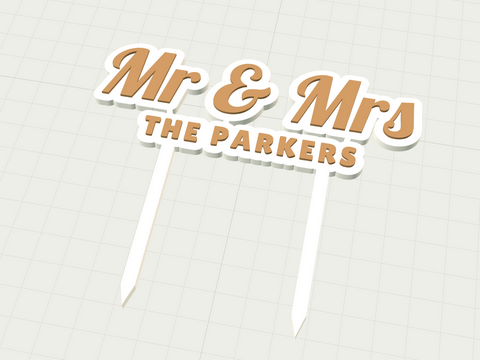 Mr & Mrs topper cake topper template