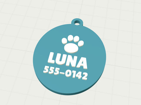 Paw print tag keychain template