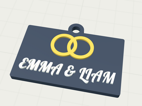 Two rings keychain template