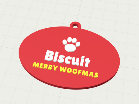 Merry woofmas keychain template
