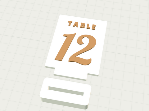 Table number table sign template