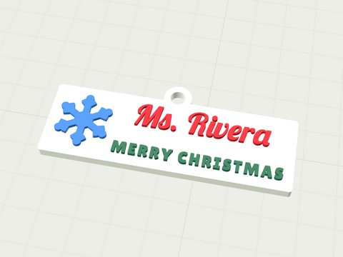 Teacher’s Christmas keychain template