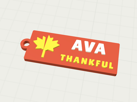 Thankful tag keychain template