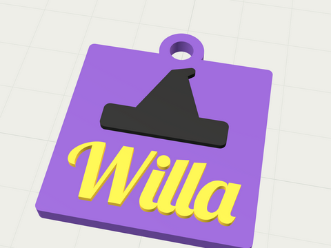 Witch hat tag keychain template
